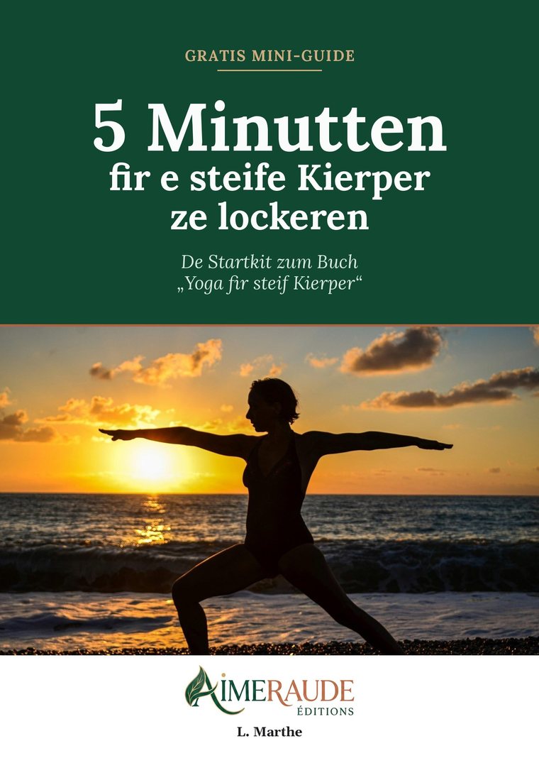 Cover vum Mini-Guide „5 Minutten, fir e steife Kierper ze lockeren“
